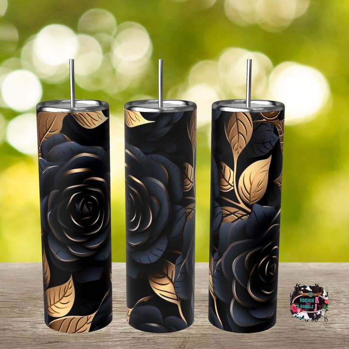 Gobelet rose en or noir pour la vente par Rockin K and Double J