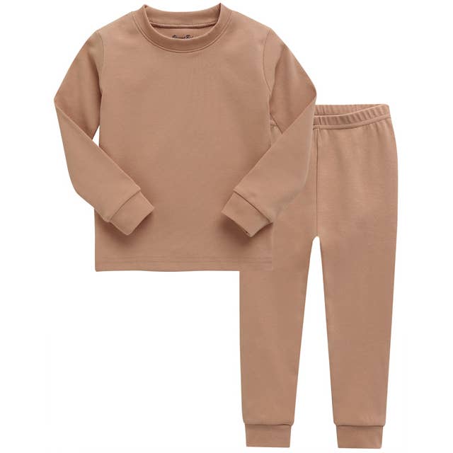 Daily Milk Orange Cotton Long Sleeve PJs for wholesale by Vaenait Baby