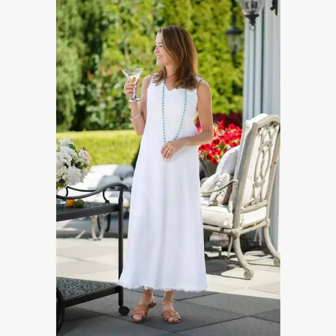 Vestido de linho Tawni por atacado de Arte Italica & Crown Linen Designs