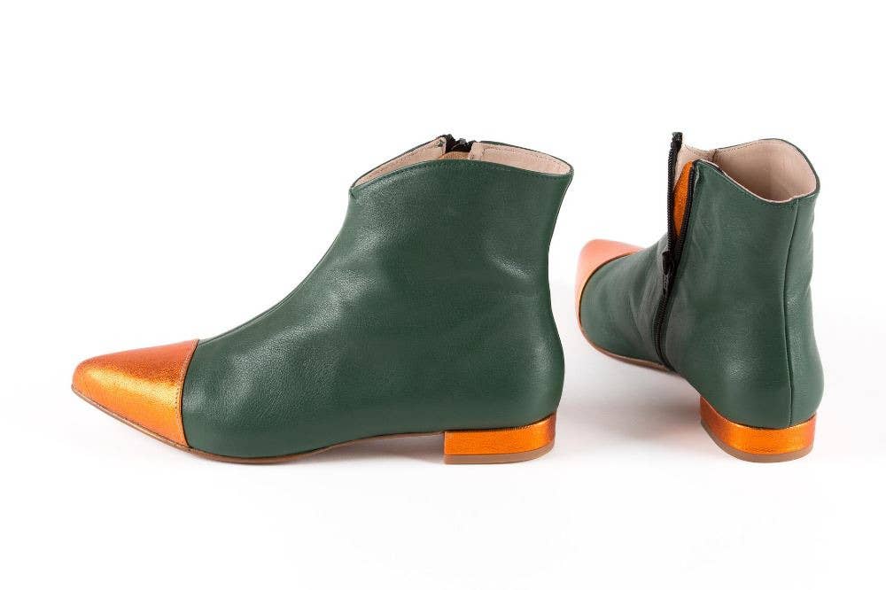 Zapatos Cortel – Engroshandel Støvletter - Dame – Angelines grøn læderankelstøvle1