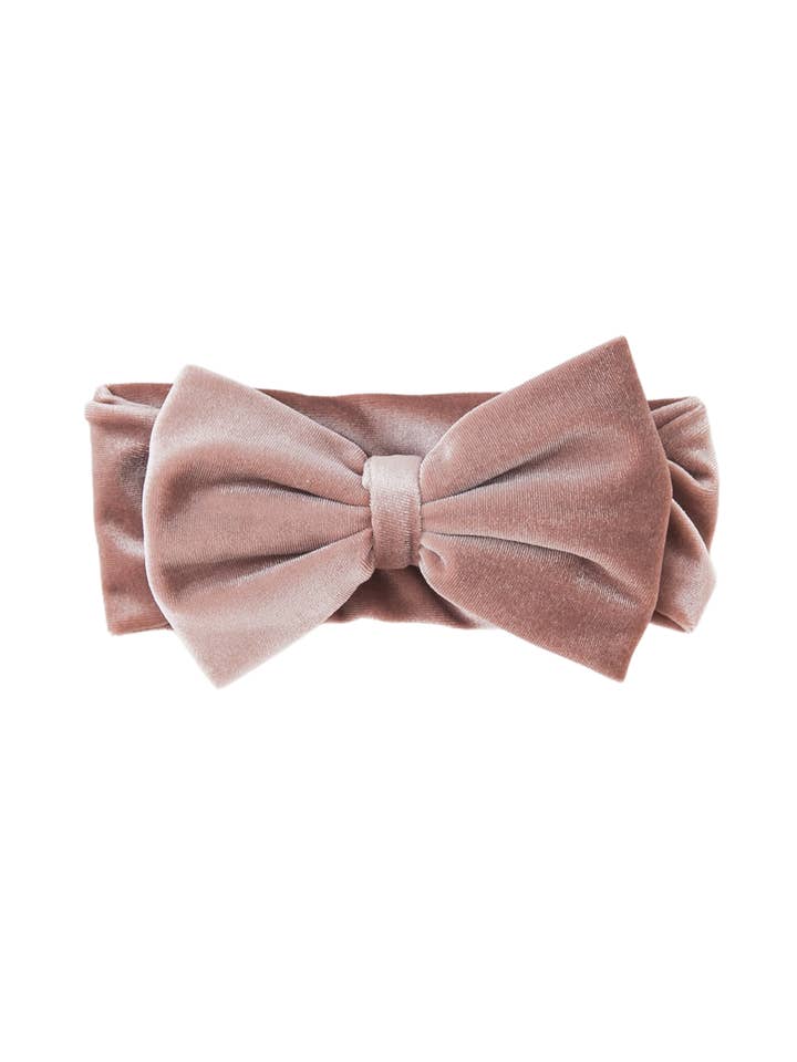 Diadema extragrande de terciopelo con lazo para bebé - Vintage Rose para venta al por mayor de Karibou Kids