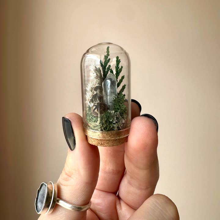 CA Studios - Wholesale Terrarium - Moonlight Mini Crystal Fairy Terrarium Floral Glass Cloche