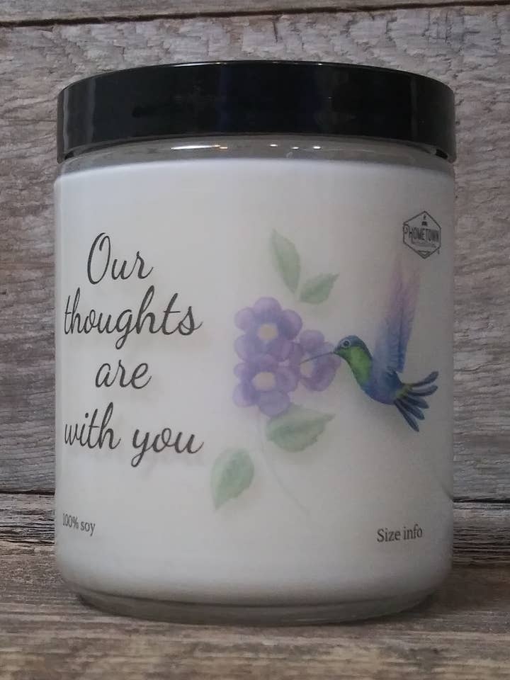 Care Candles: Our Thoughts are With You (6 oz) for wholesale by Hometown Candle Co.