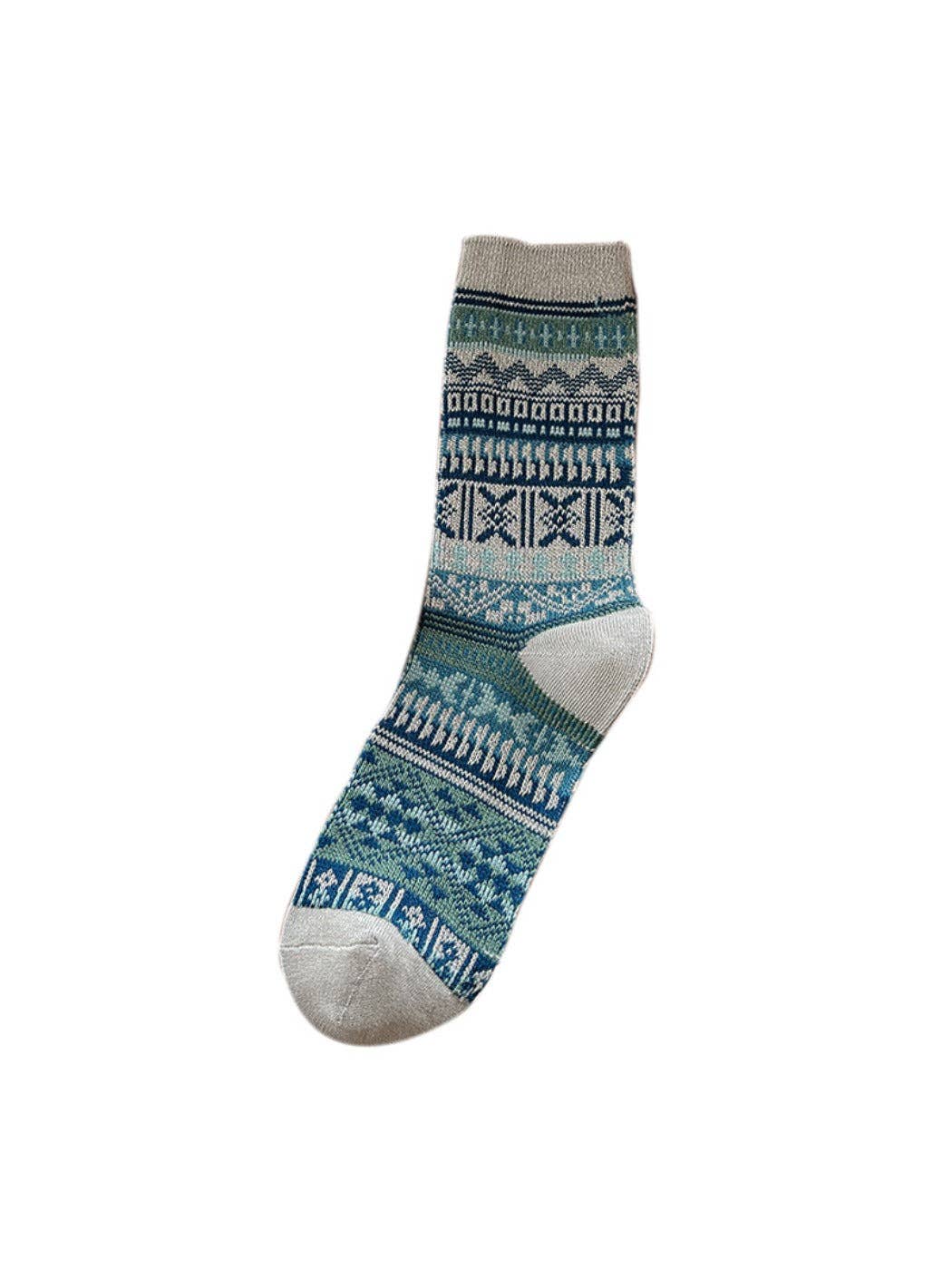Funkyrel® Atzbranding Limited - Wholesale Socks - Women's - Rufia - Vintage Geometric Pattern Women's Mid-Calf Socks10
