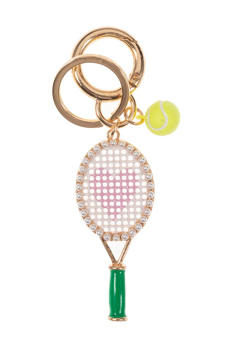 Designature New York - Wholesale Keychain - Women's - Sports Tennis Racket Enamel W Rhinestones Keychain0