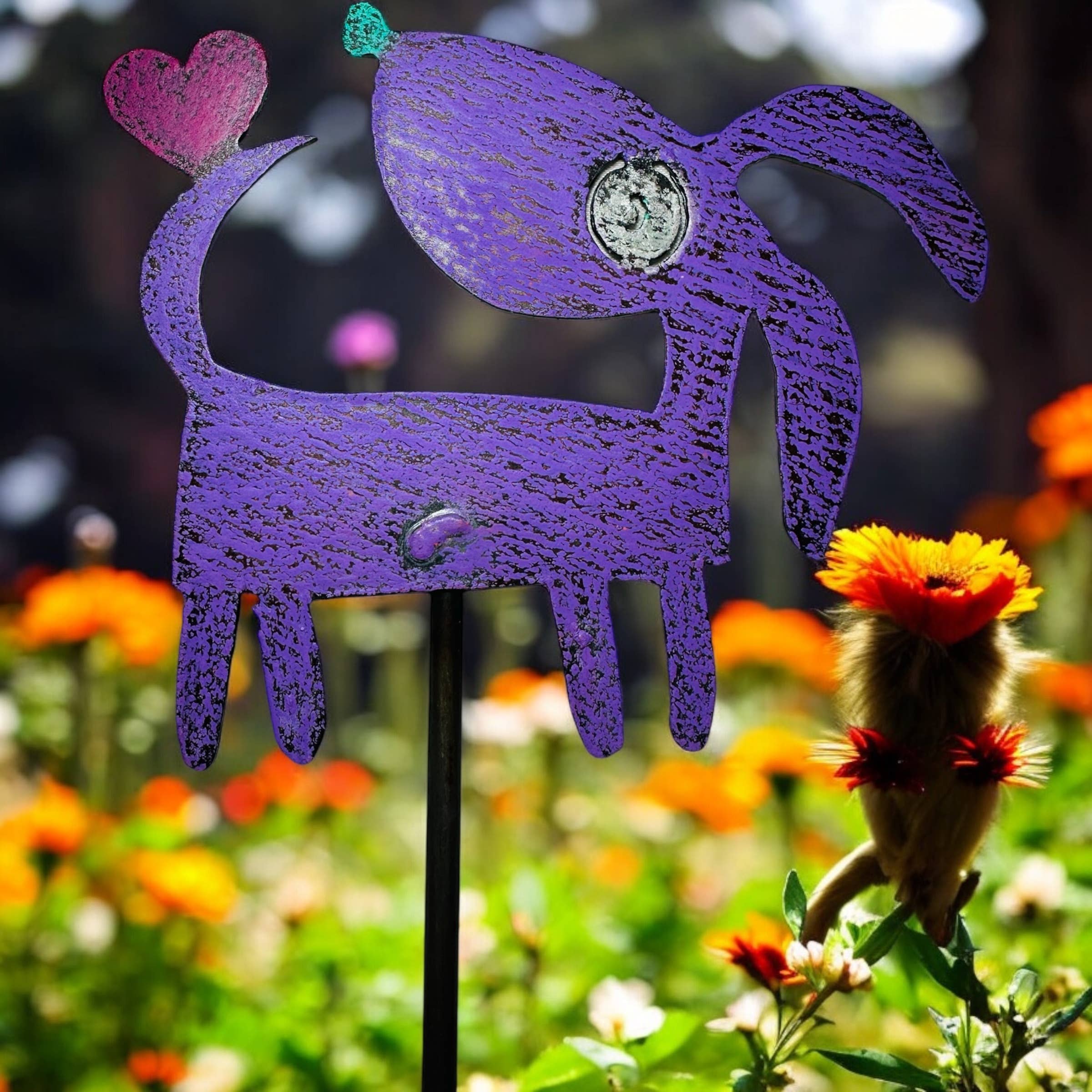 Whimsies – Großhandel Pfosten/Pfähle – Hundepflock süßes Metallherz Haustier Gartenstecker Whimsies2