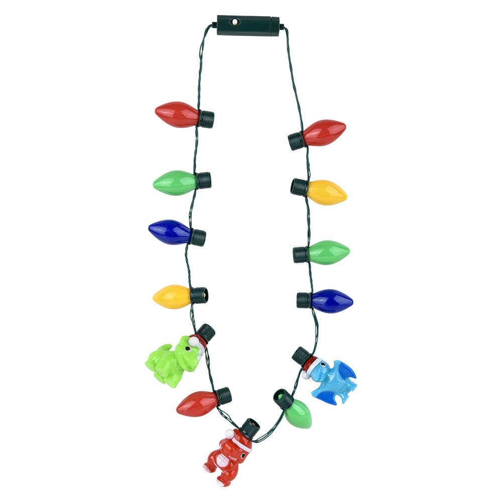 La Luna Bella - Toys – Großhandel Leuchtspielzeug – Kind & Baby – 20" Leuchtende Weihnachts-Dinosaurier-Halskette LLB Light-up Toys3