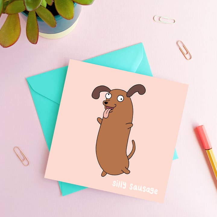 Six Sunflowers – Engroshandel Hverdagshilsen kort – Silly Pølse Hund Card
