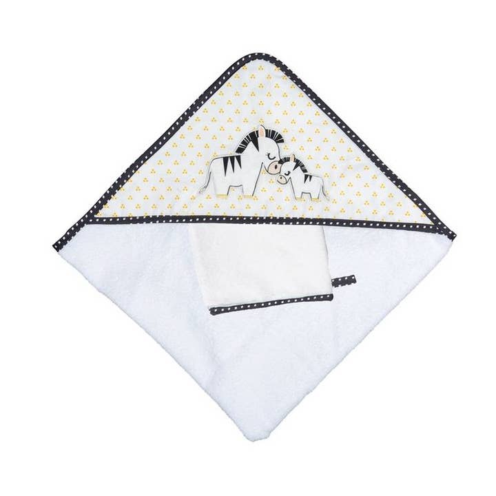 MANTELLA DA BAGNO PIÙ GUANTO IN PELUCHE E NAPPA per la vendita all'ingrosso da parte di Sauthon