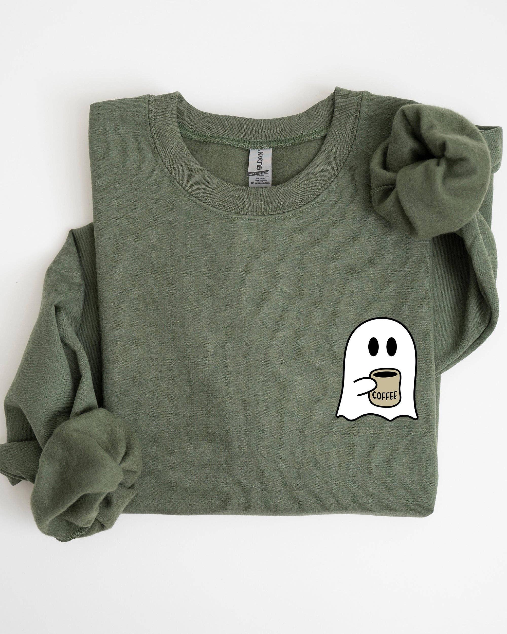 Refinery Number One LLC - Wholesale Graphic Sweatshirt - Women's - Ghost, Coffee Lover, Pocket, Skeleton, Halloween Sweatshirt4
