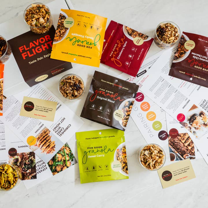 Buckwheat Granola Flavor Flight Box - Gluten Free and No-Oat for wholesale by For Good Granola