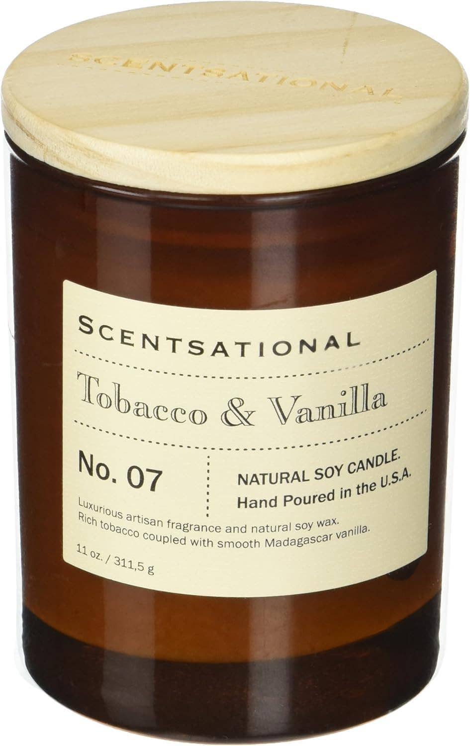 Scentsational Candles – wholesale Jar/filled candle – 11Oz Apoth Brown - Vetiver Vanilla No. 09 - Wd Lid1