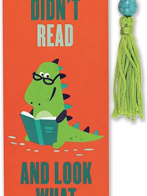 Dinosaurs Didn't Read Beaded Bookmark for wholesale by Peter Pauper Press