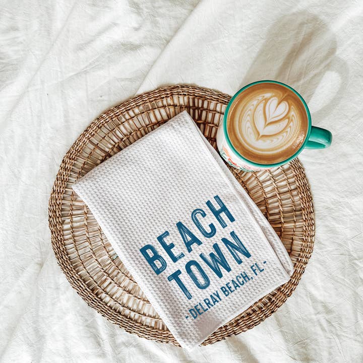 521handmade - Wholesale Tea towel - Beach Town Custom Kitchen Tea Towel | Beach Tea Towel2