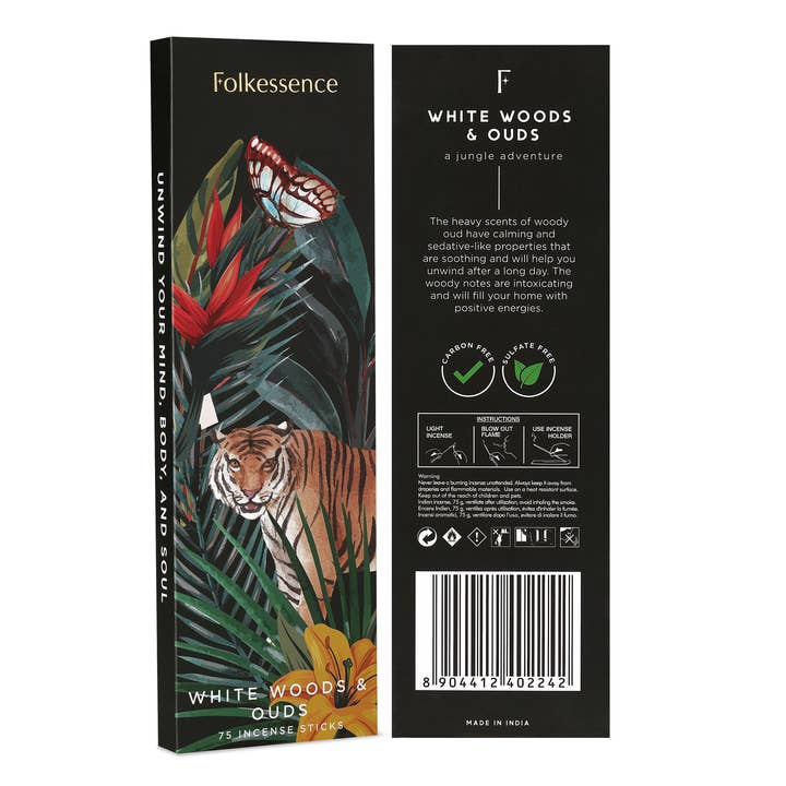 Folkhomes Global Inc - Vendita all'ingrosso Incensi - Confezione da 75 bastoncini di incenso, naturali e non tossici, in legno bianco