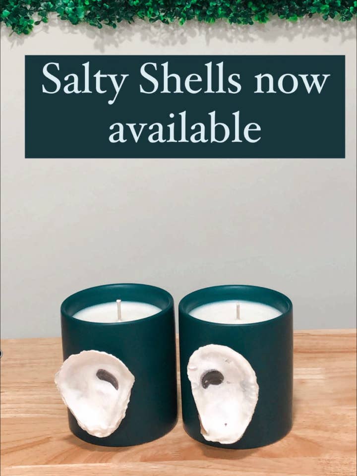 Salty Shells - Oyster Candles from Charleston for wholesale by Bubbles Candle Co.