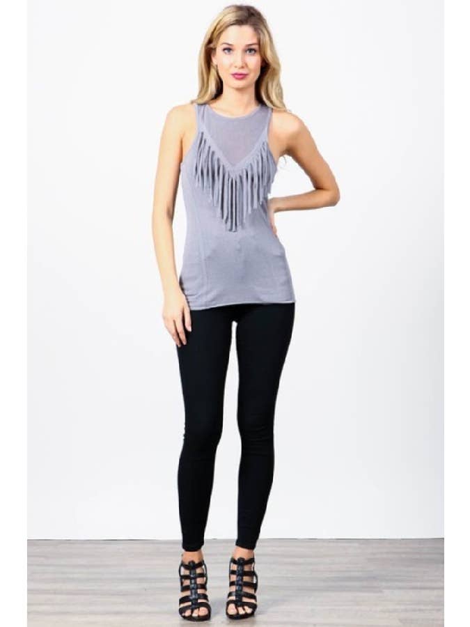 Hesperus - Wholesale Knit Top - Women's - TEXTURED TOP WITH FRINGE19