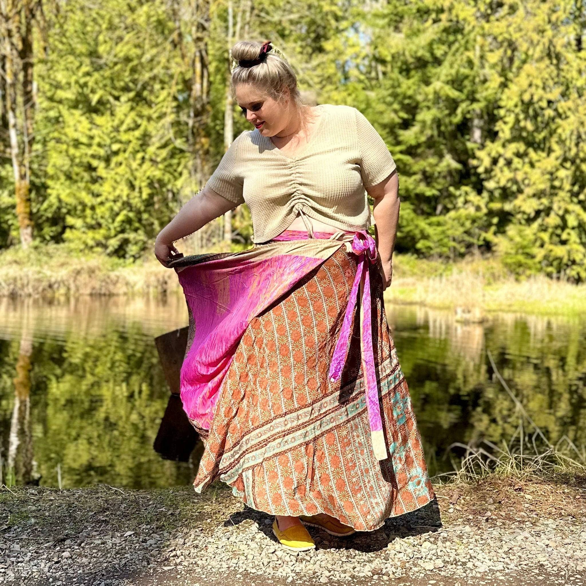 Darn Good Yarn - Wholesale Skirt - Women's - Sari Wrap Skirt23