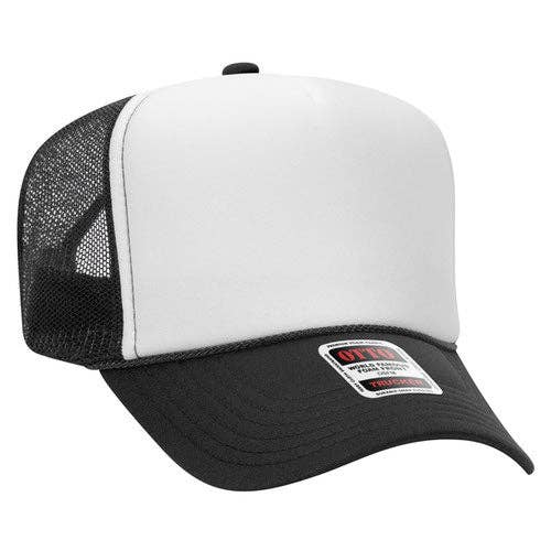 White/Black Otto Foam Trucker Hat for wholesale by Southern N Savvy