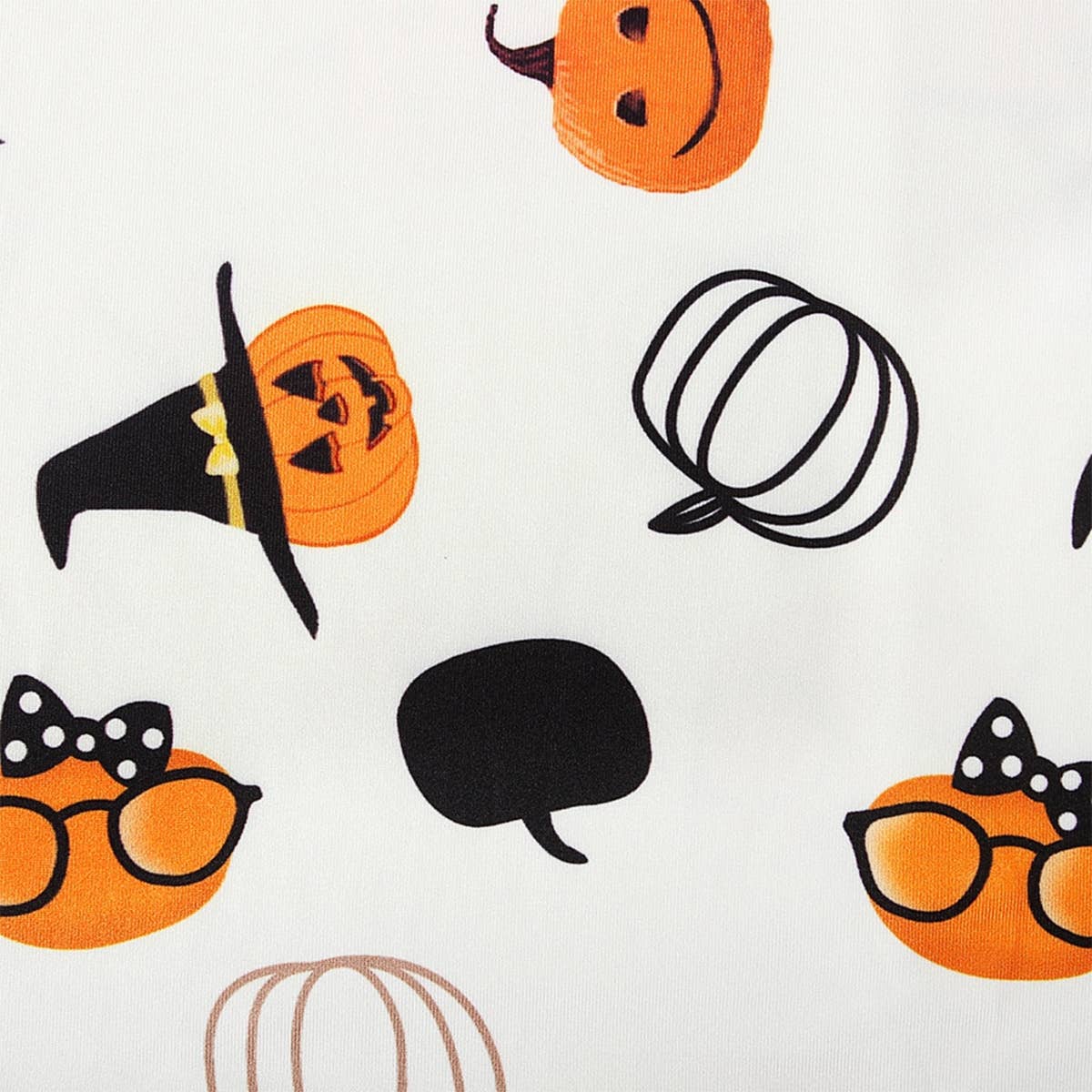 Fennco Styles - Wholesale Dress - Baby - Baby Girl Witch Pumpkin Print Cotton White Dress & Headband3