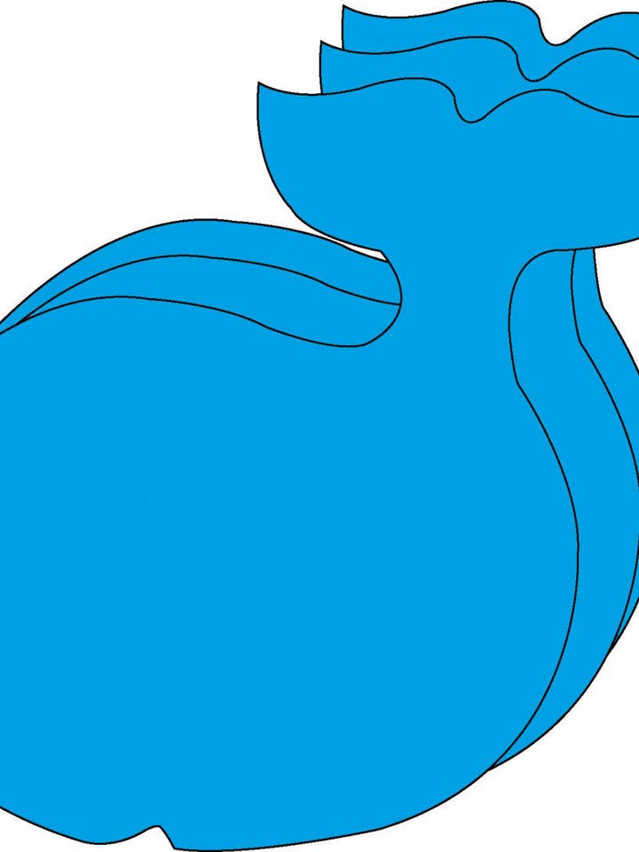 Recorte grande de cor única - Whale por atacado de Creative Shapes Etc.