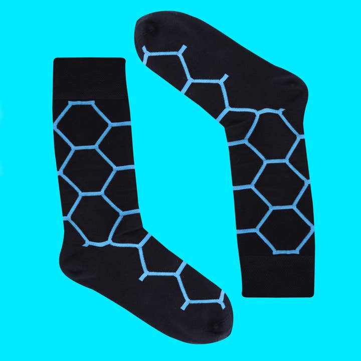 City Of Clouds Bamboo Hexagon Sock #HexTexBlues for wholesale by CityOfClouds