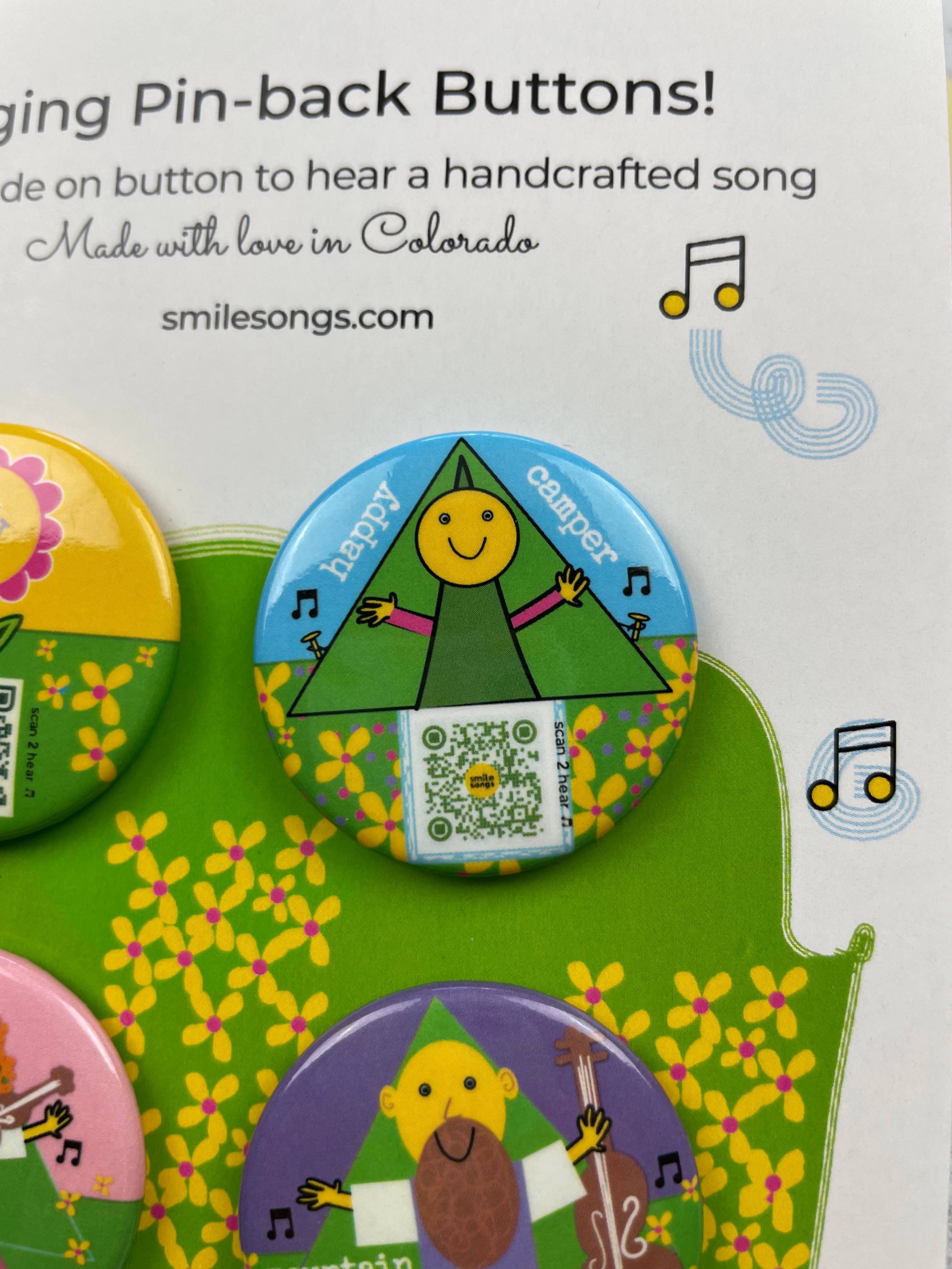 Smile Songs - Wholesale Lapel Pin/Button - Nature Lovers Pin Back Button Set - QR Code Singing Pins5