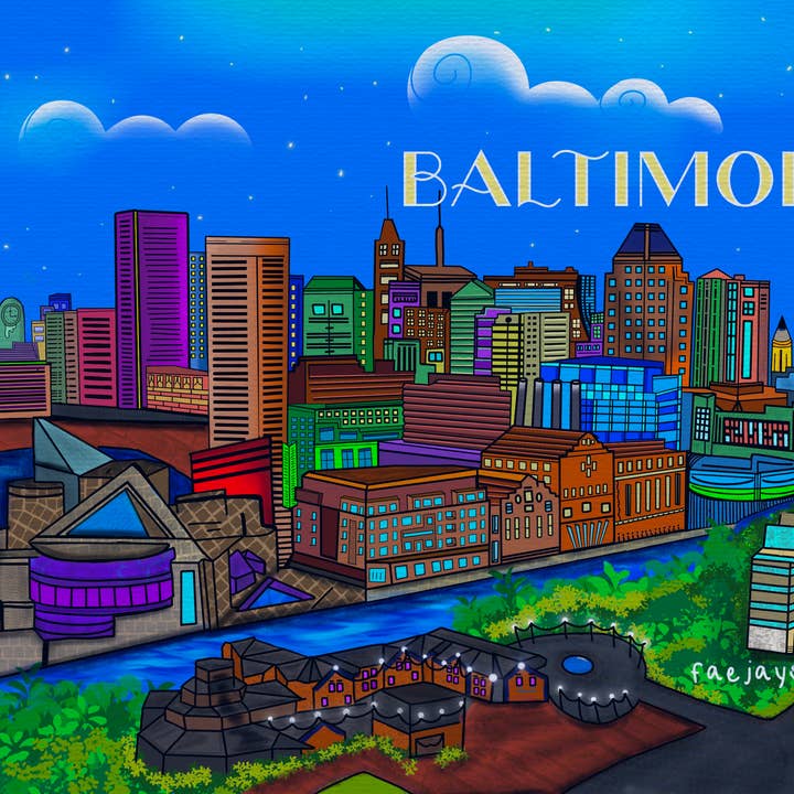 Skyline di Baltimora per la vendita all'ingrosso da parte di Faejays