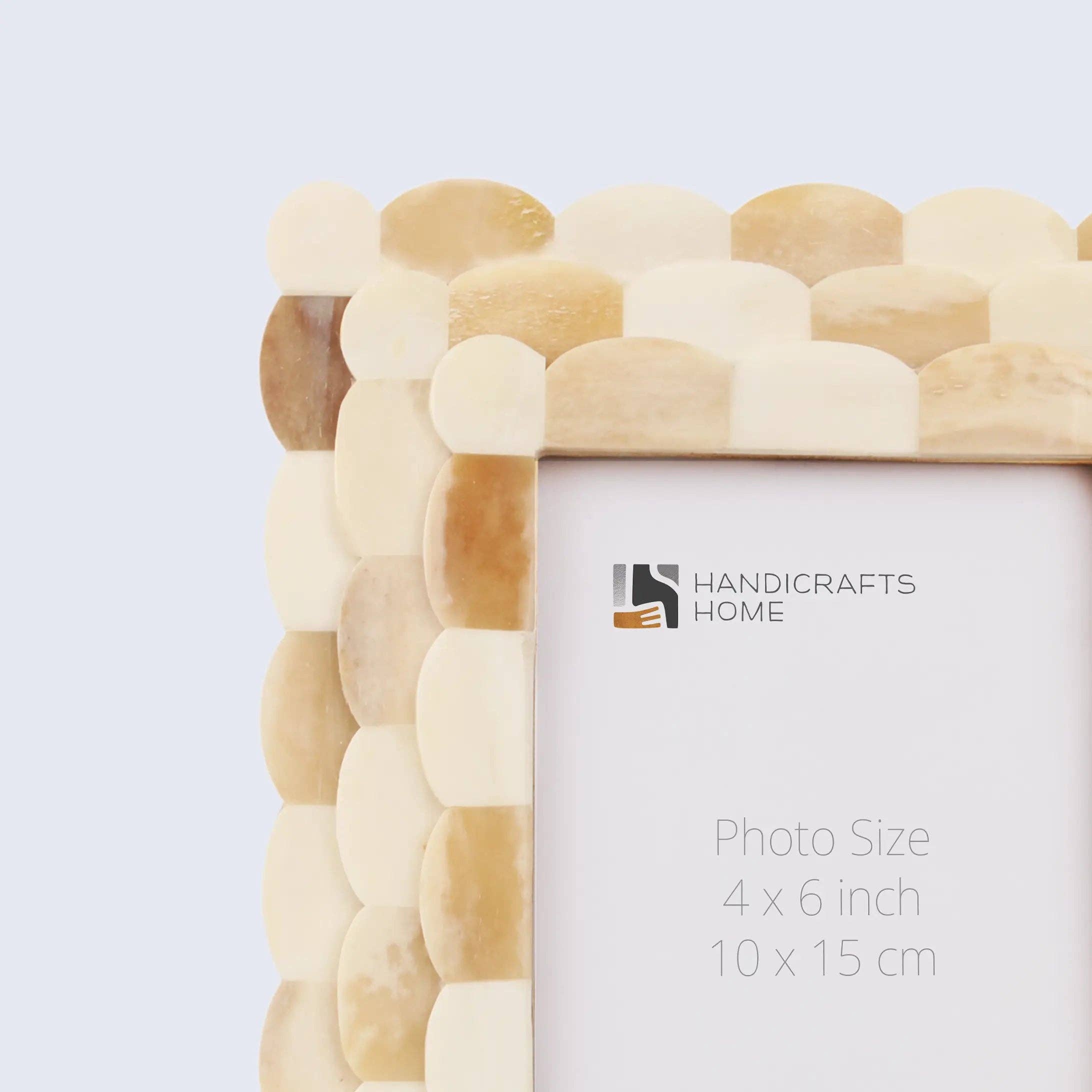 Handicrafts Home – wholesale Bildram – Beninspirerade fotoramar med snäckmönster och beninlägg 4x62