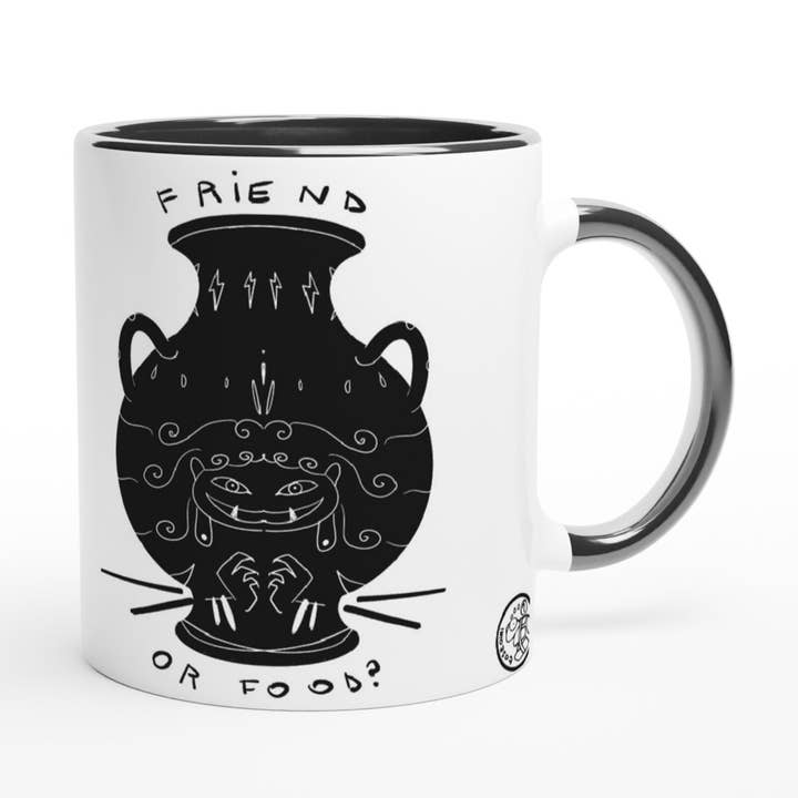 Vriend of Voedsel? - Medusa Gorgon Hoofd Zwart-wit Mok voor wholesale door Tostoini