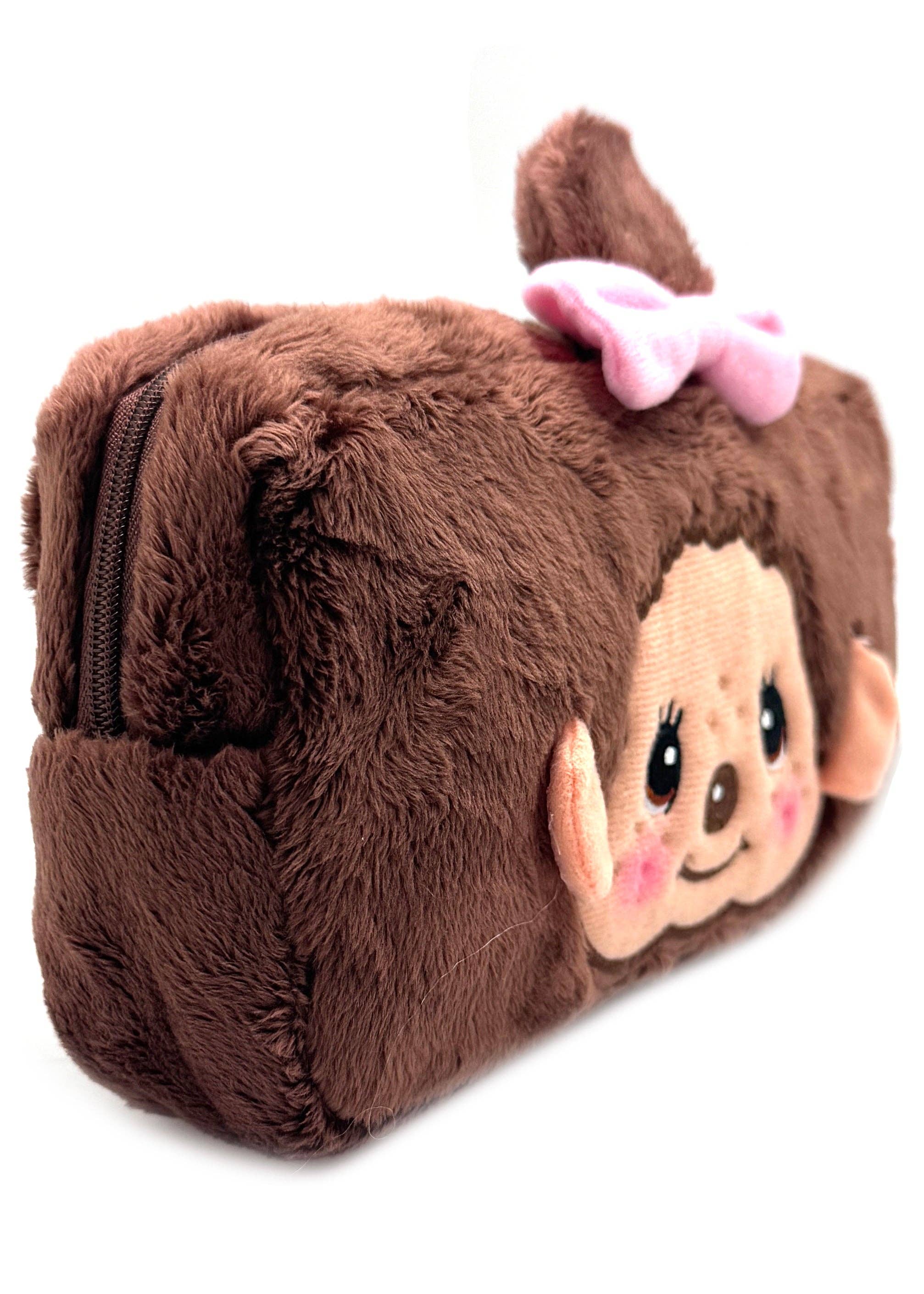 LASR - Wholesale Makeup/Cosmetic Bag - Monchhichi-Chan Face Plush Cosmetic Bag1