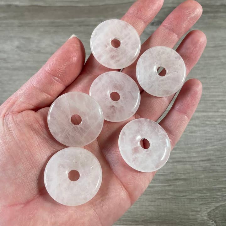 Keystone Crystals - Wholesale Spiritual Stone/Crystal - Donut Pi Stone 30mm Gemstone Pendant – Strung or Plain24