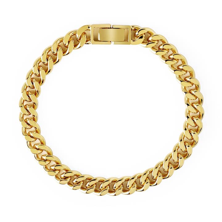 Bracciale a catena Curb placcato oro per la vendita all'ingrosso da parte di Juulry