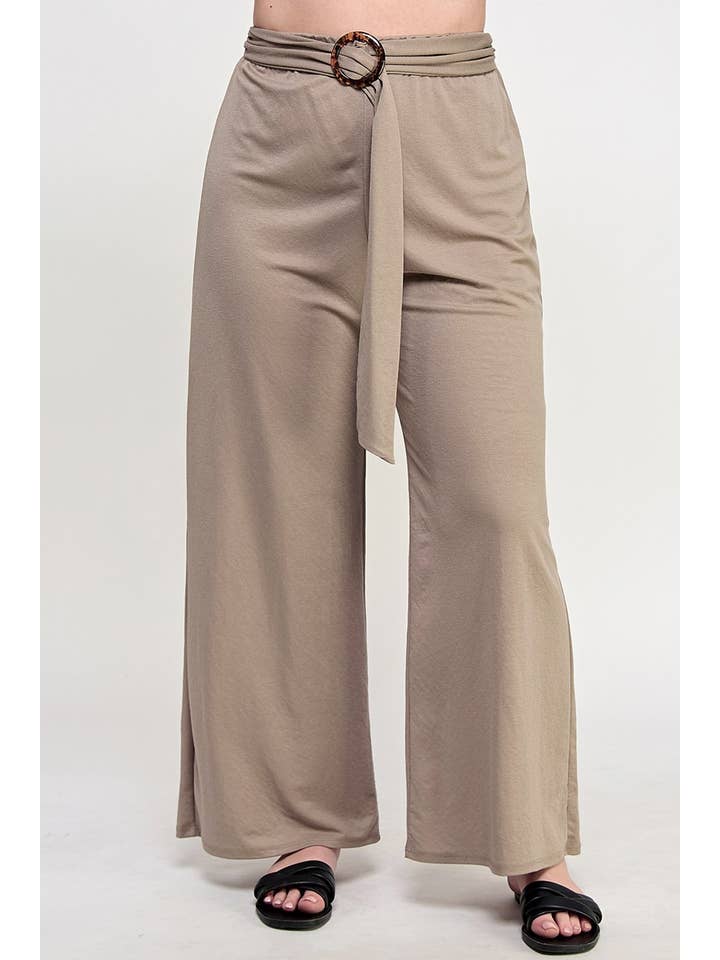 Haute Fox Plus Size & Contemporary – Calças - Mulher por atacado – Calças Largas de Cintura Alta Plus Size com Cinto KY18112-P1