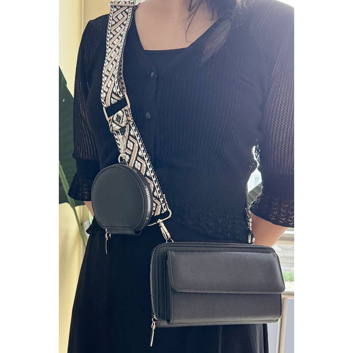 42POPS - Wholesale Crossbody Bag - Women's - ',,,..._ Vegan Leather Woven Weaved Crossbody Shoulder Bag