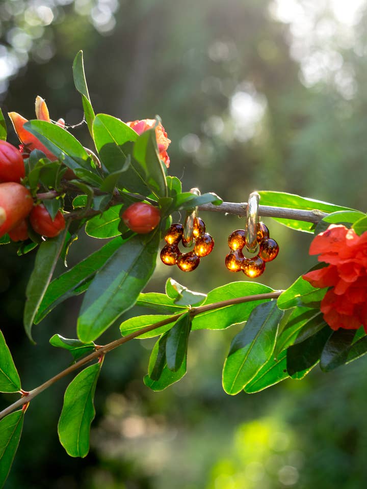 Dazy Glaze in Amber - 18K Gold Plated Hoop for wholesale by Peter and June