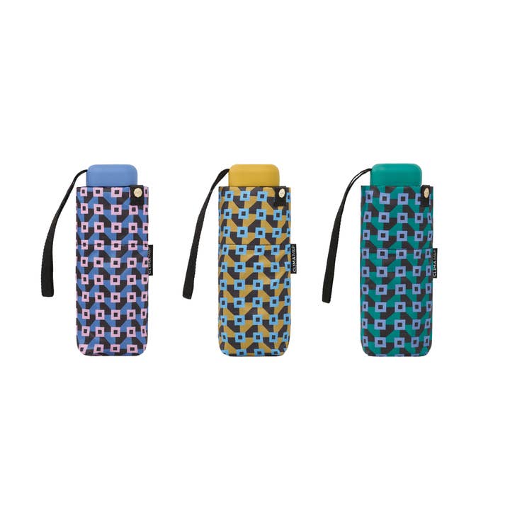 Mini parapluie manuel « Blocks » | Tissu recyclé | Résistant au vent pour la vente par Clima Umbrellas