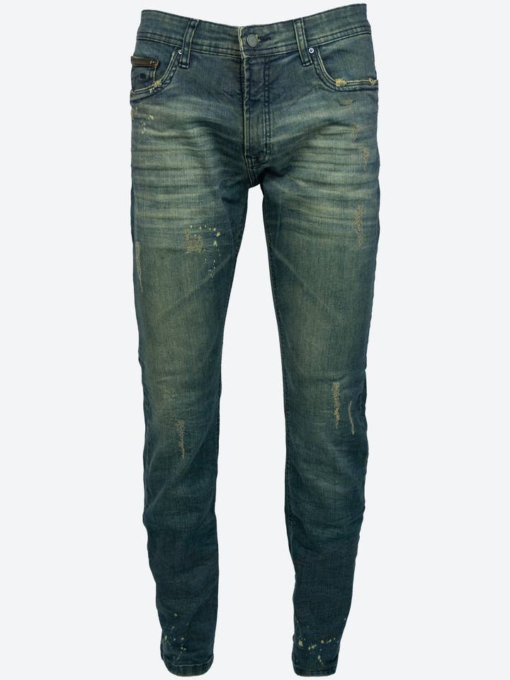 Slim Splatter - Smutsig Blå för wholesale av 86A Jeans