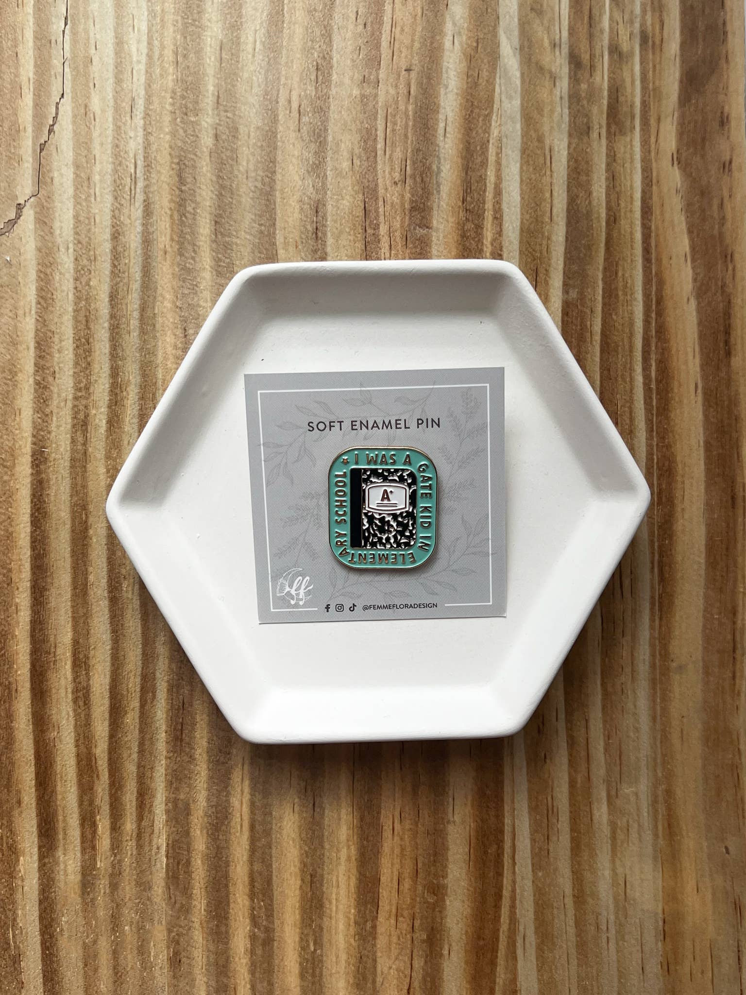 Femme Flora Design - Wholesale Lapel Pin/Button - I Was A GATE Kid In Elementary School Cute, Pastel Soft Enam3