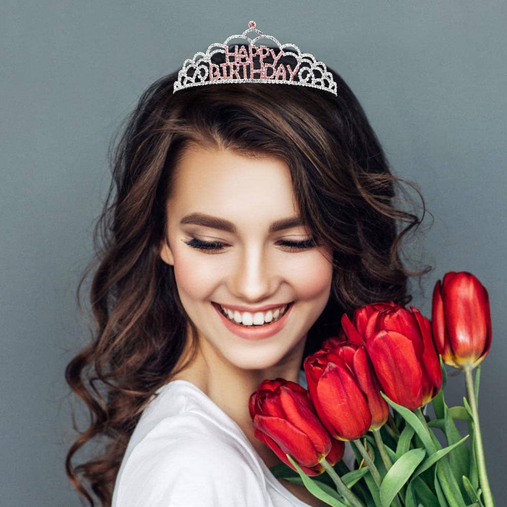 Sensibling Corp. – wholesale Tiara – Dam – Crystal strass Grattis på födelsedagsfest Tiara10