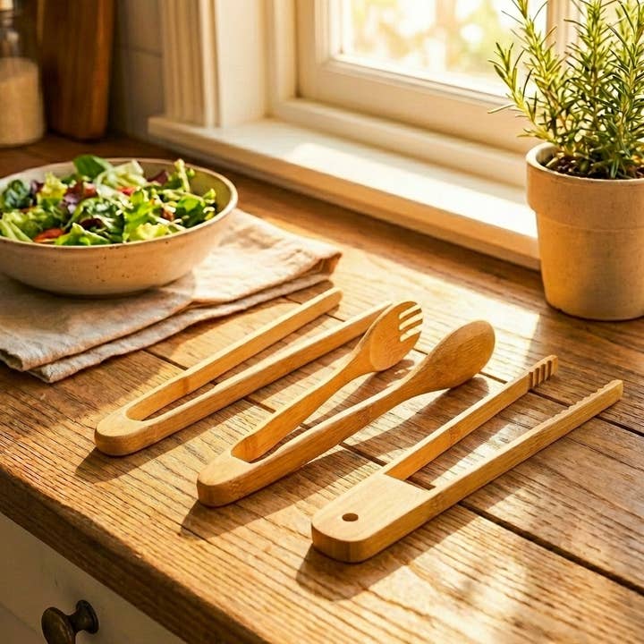 Bamboo Switch - Vendita all'ingrosso Pinze da cucina - Pinze in bambù sostenibili - Pacchetto gratuito5