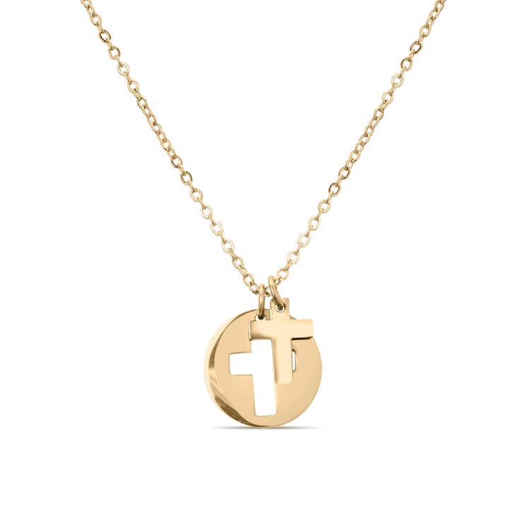 Double Cross Necklace for wholesale by Mint + Sky