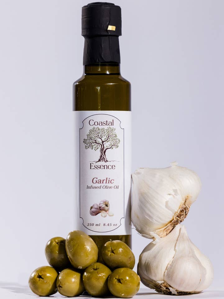 Garlic Infused Olive Oil for wholesale by Coastal Essence, LLC