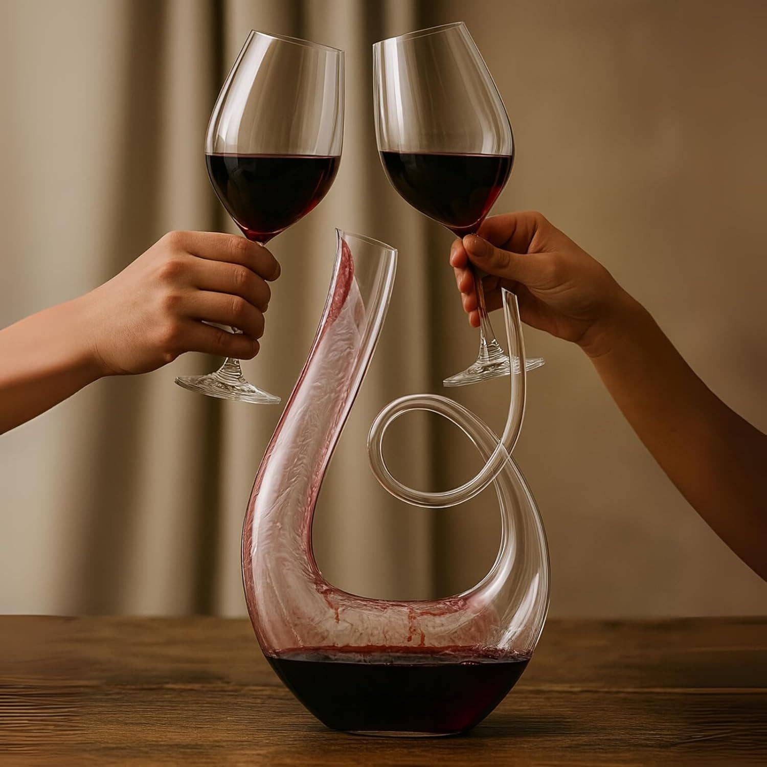 The Wine Savant /  Khen Glassware - Wholesale Karaf - Swirl wijndecanteerkaraf van handgeblazen kristalglas3