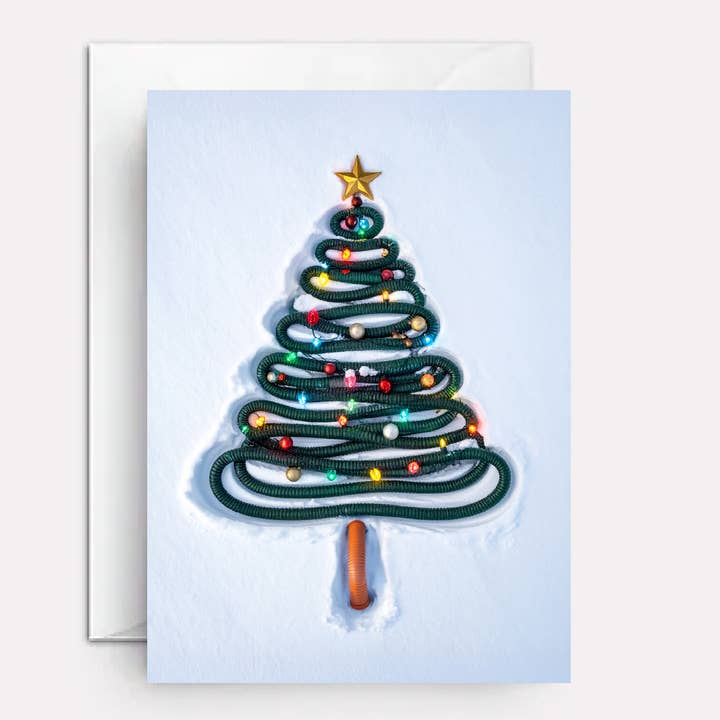 RV sewer hose Christmas card - Stinky Slinky for wholesale by Paper Bound Greetings