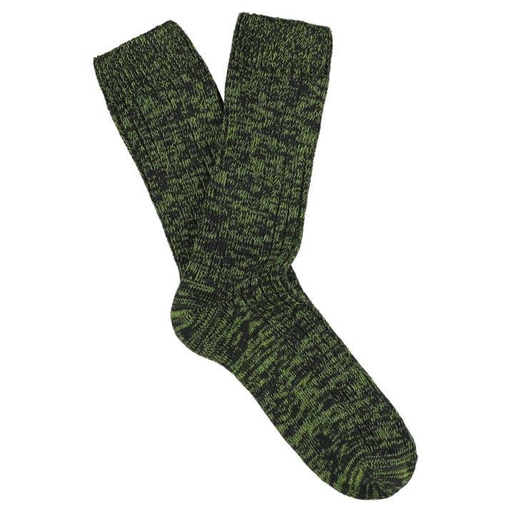 Chaussettes Mélangées pour Hommes - Noir Éteint / Éclair Vert pour la vente par ESCUYER