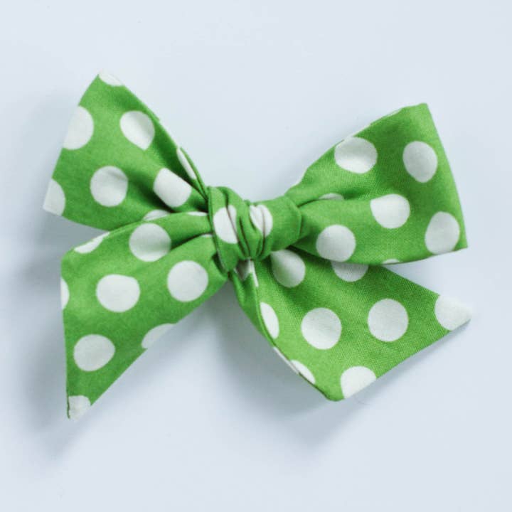 Wanderlust and Mayhem - Wholesale Hair Bow - Kids - Green Polka Dot
