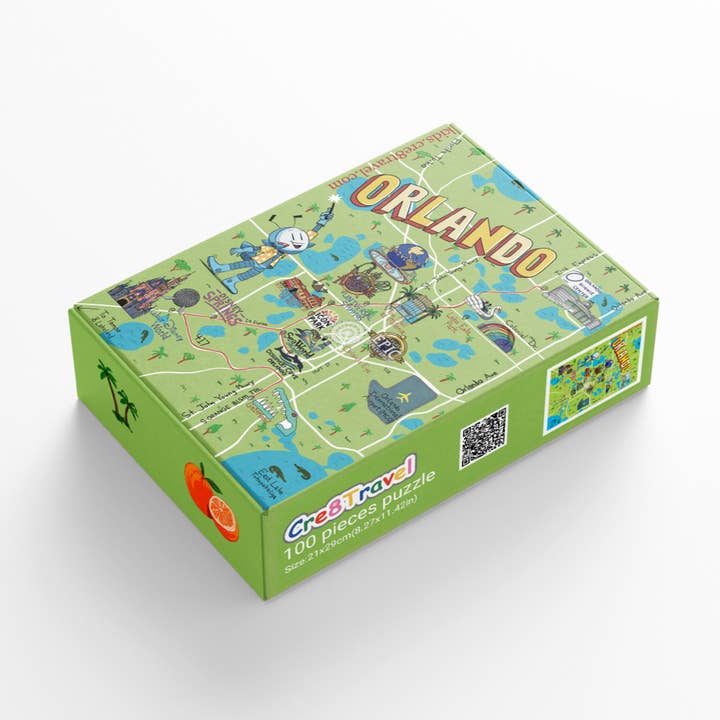 Explore Orlando 100-Piece Puzzle with QR Code Map for wholesale by Cre8Travel