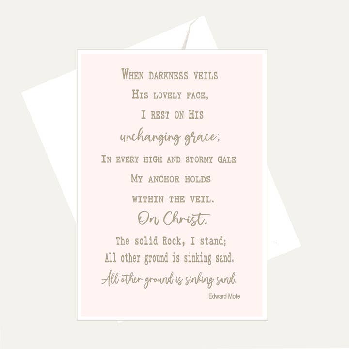 When Darkness Veils His Lovely Face - Grace & Faith Card for wholesale by Bellflower Girl