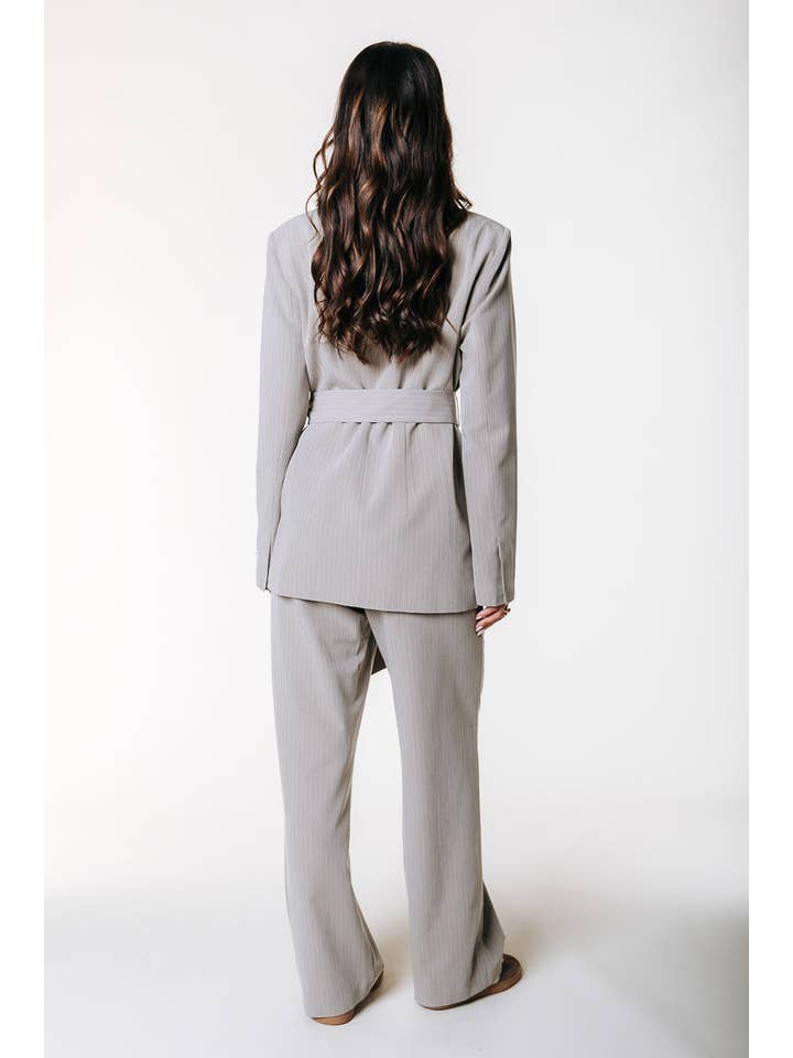 Izzy Pinstripe Blazer | Beige for wholesale on Faire2